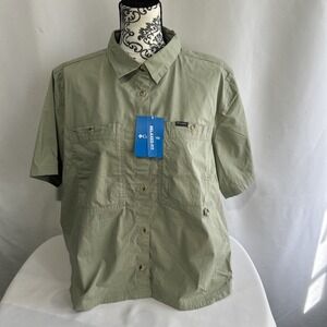 Columbia Womens Size XXL Green Brea Falls Woven Short Sleeve Button Up Shirt